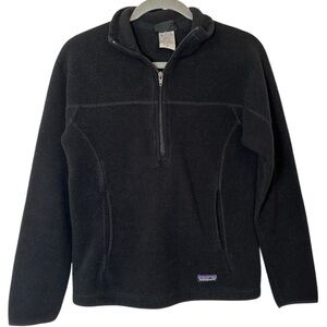 Patagonia Synchilla Marsupial black fleece jacket 1/2 Zip Pullover Womens Medium